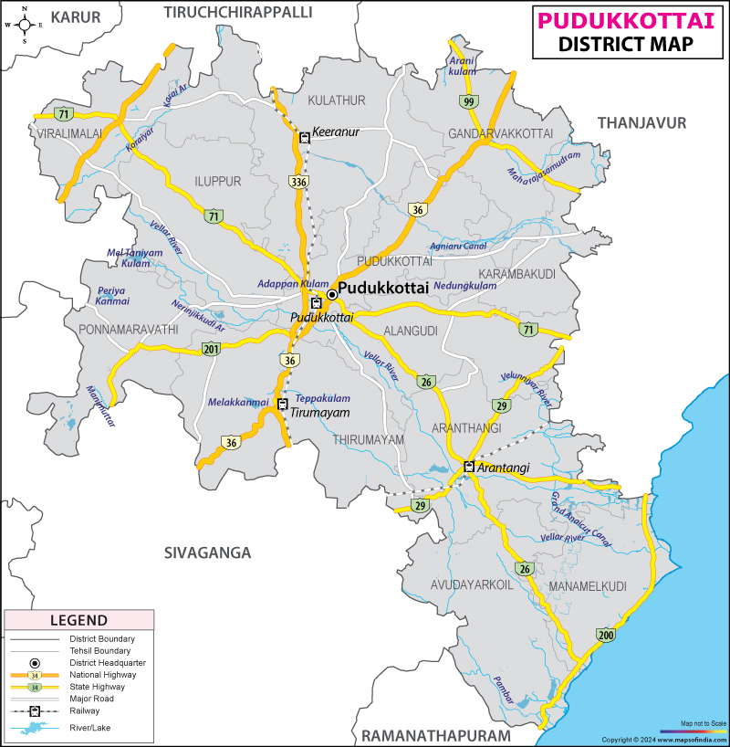 District Map of Pudukkottai