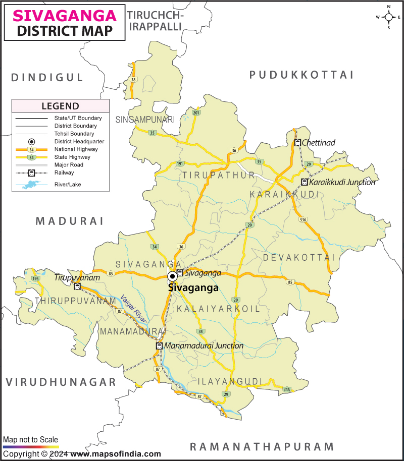 District Map of Sivaganga