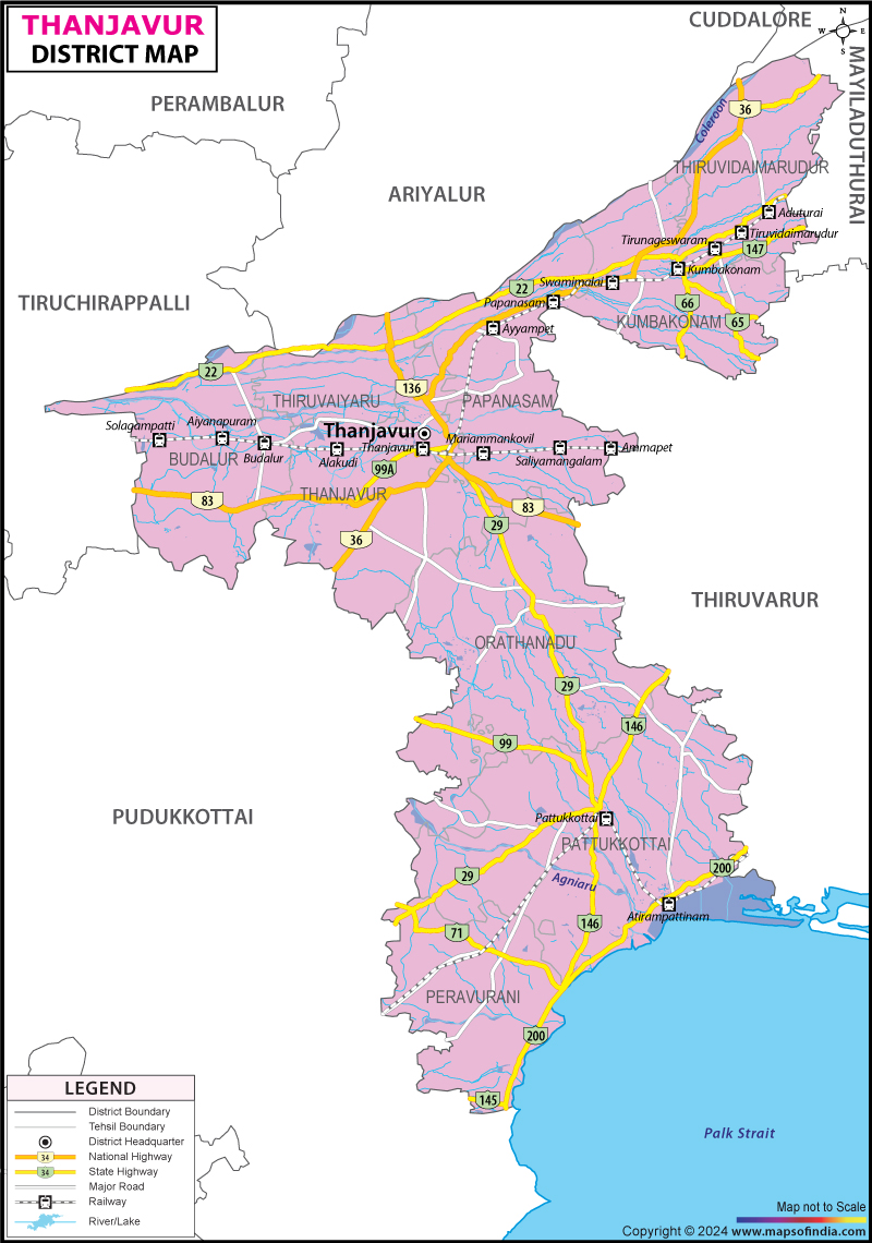 District Map of Thanjavur