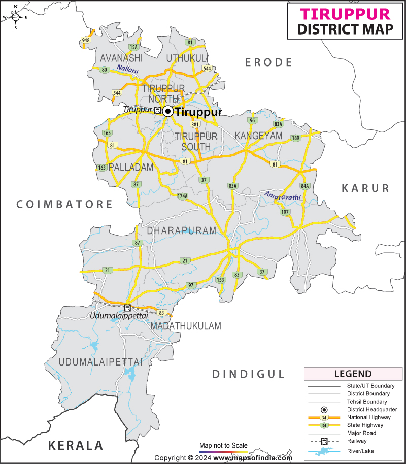 District Map of Tiruppur