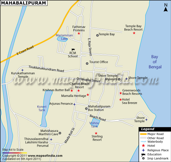 City Map of Mahabalipuram