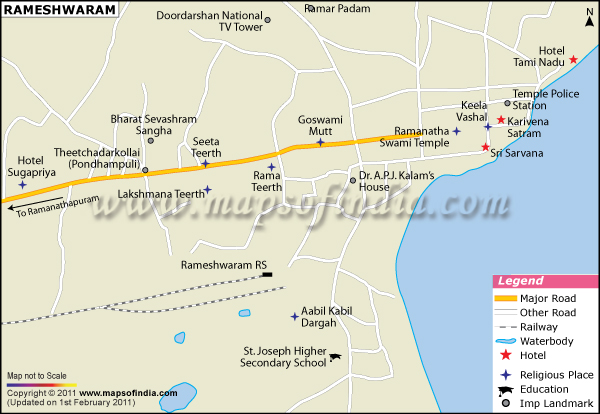 City Map of Rameshwaram