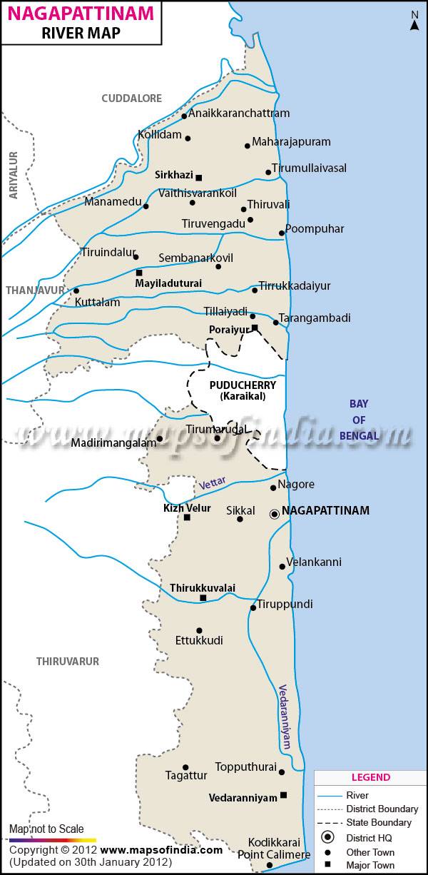 River Map of Nagapattinam