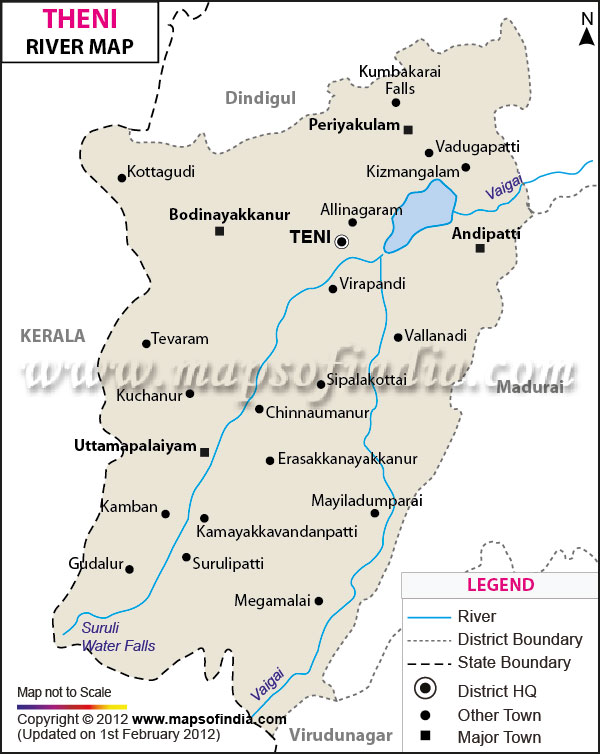 River Map of Theni