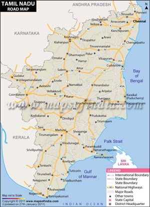 Road Maps of Tamil Nadu