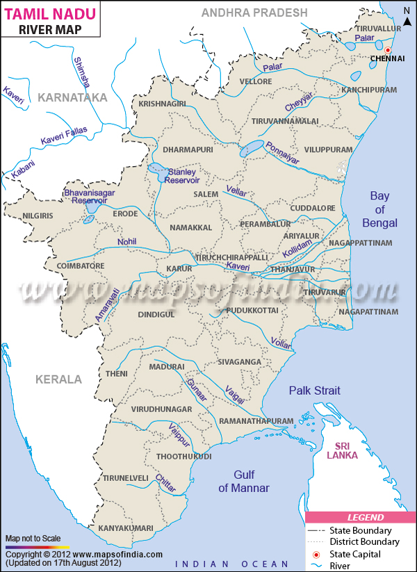 River Map of Tamil nadu