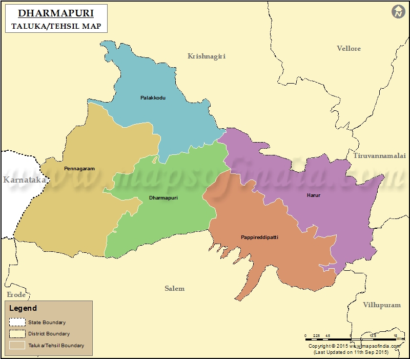Tehsil Map of Dharmapuri