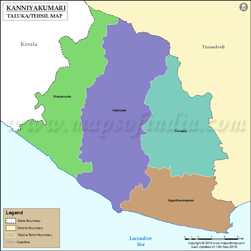 Tehsil Map of Kanyakumari
