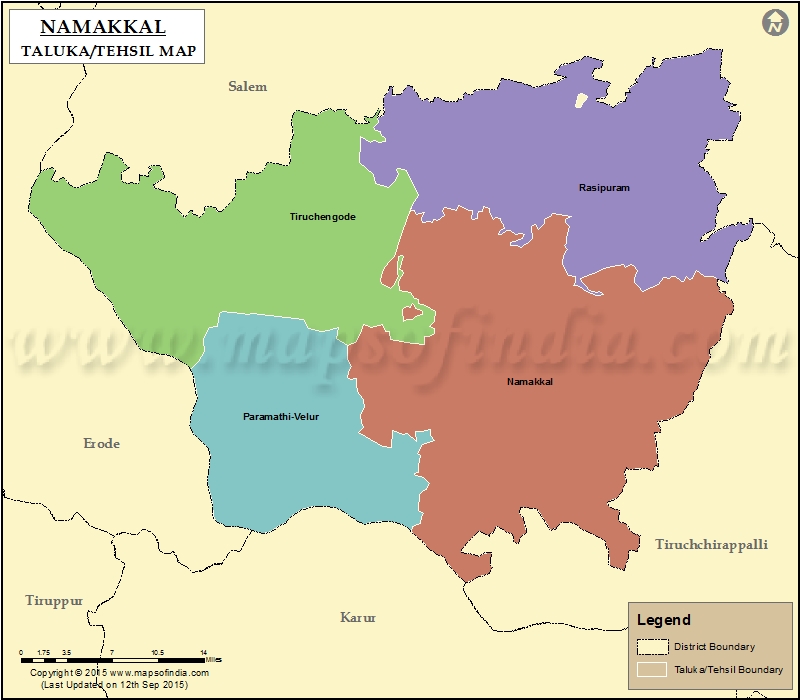 Tehsil Map of Namakkal