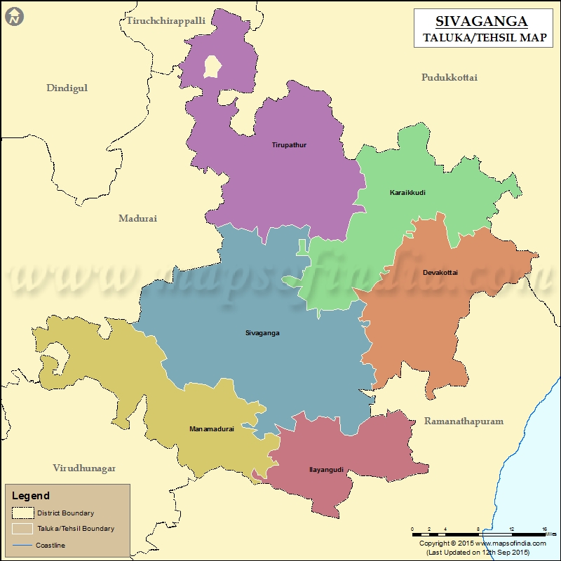 Tehsil Map of Sivaganga