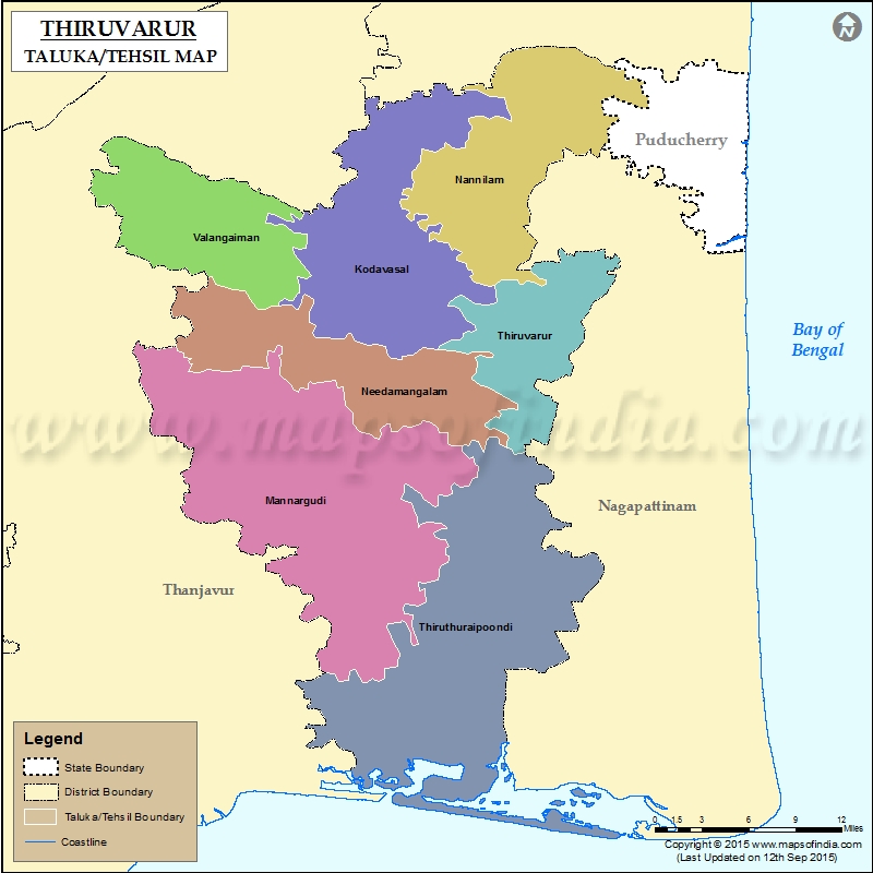 Tehsil Map of Thiruvarur