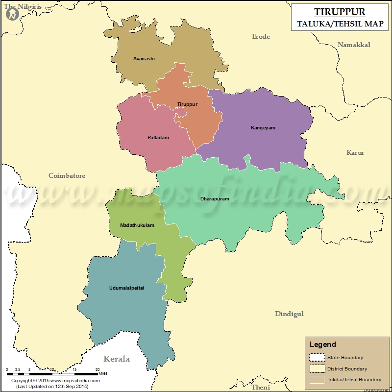 Tehsil Map of Tiruppur