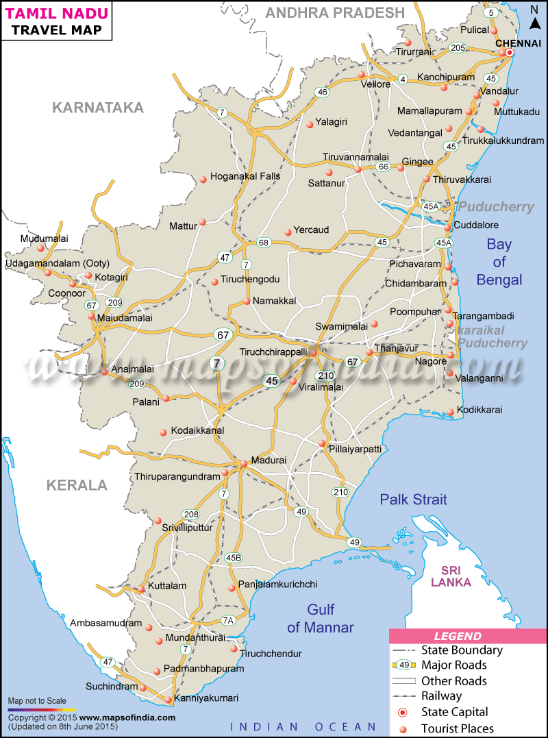 Tourist Map Of Rajasthan. Tamilnadu Travel Map
