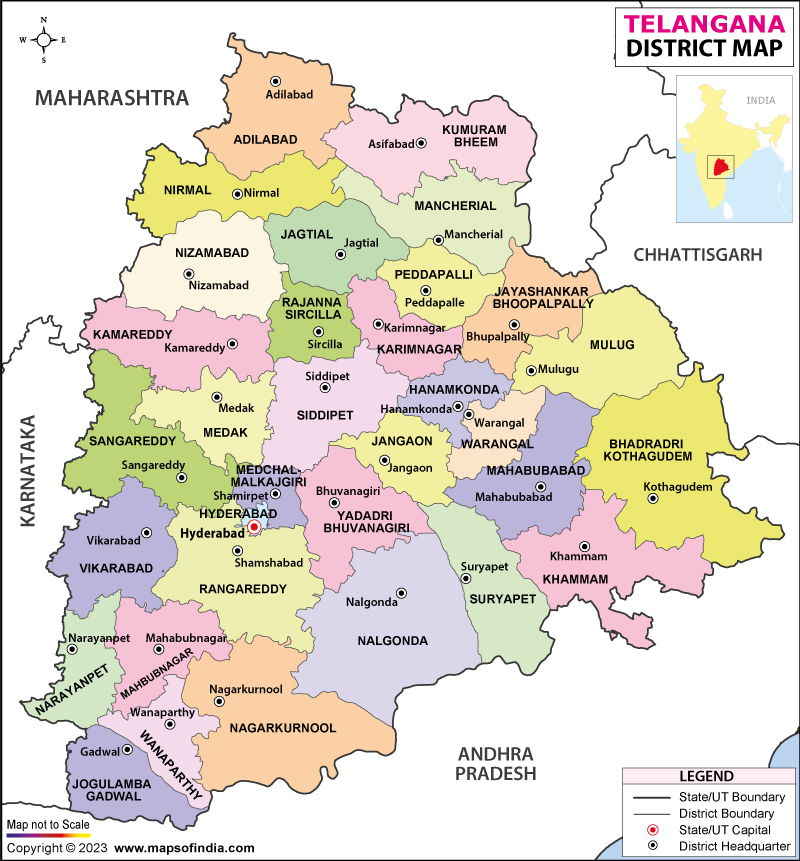 Telangana State Map