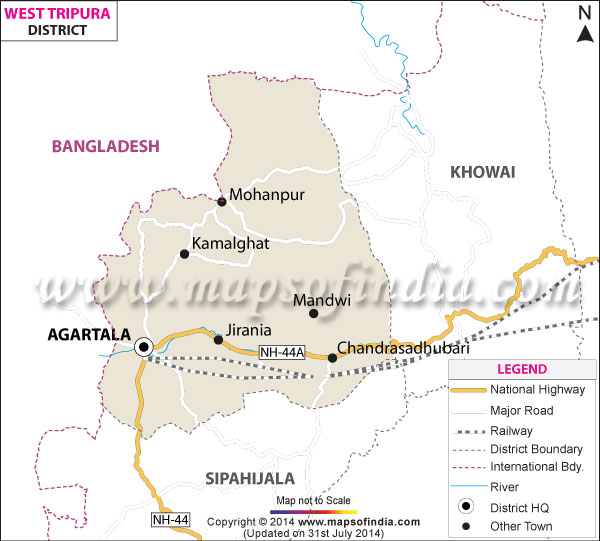 District Map of West Tripura 