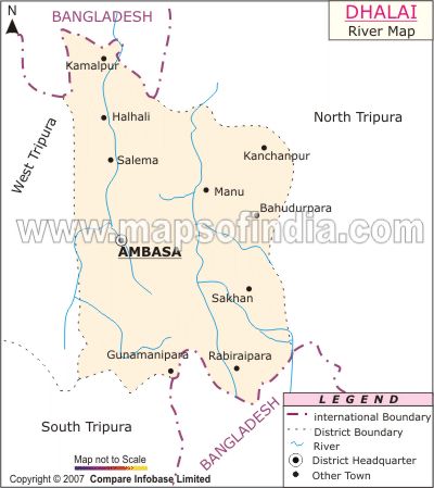 Dhalai River Map