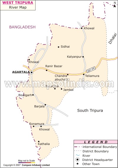 West Tripura River Map