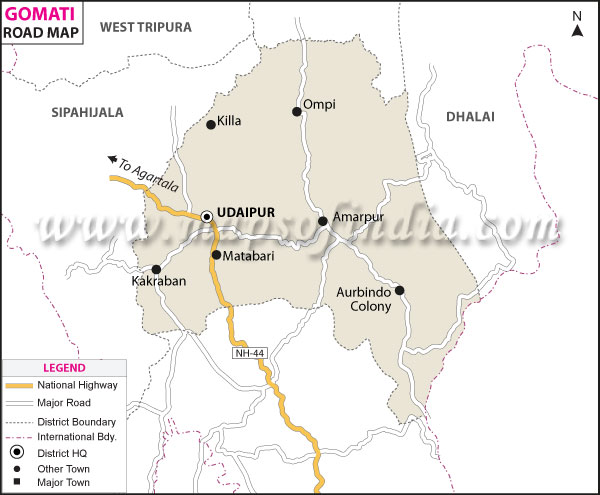 Road Map of Gomati