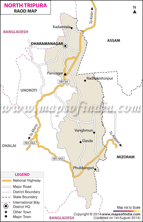 Road Map of North Tripura
