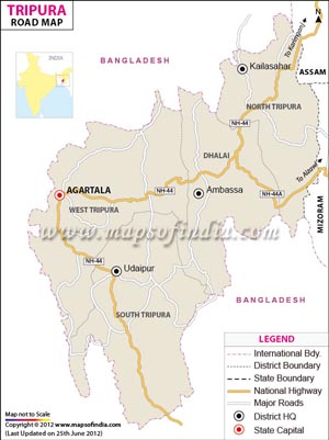Tripura Road Map