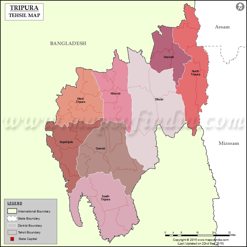 Tripura Tehsil Map