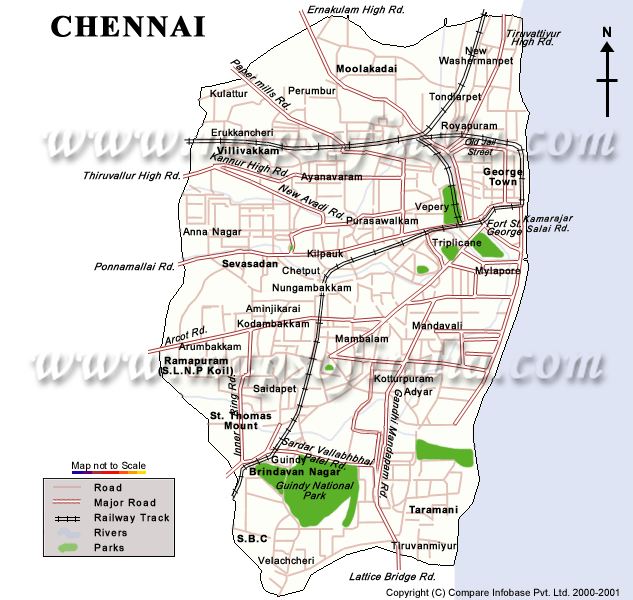 Chennai Map Outline