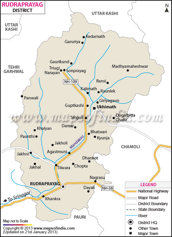 Rudra Prayag District Map