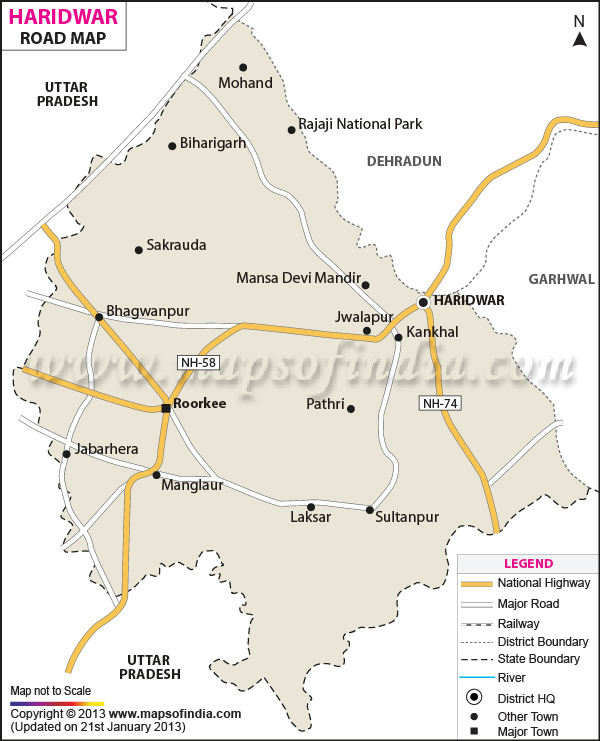 Road Map of Haridwar Road Map of Haridwar