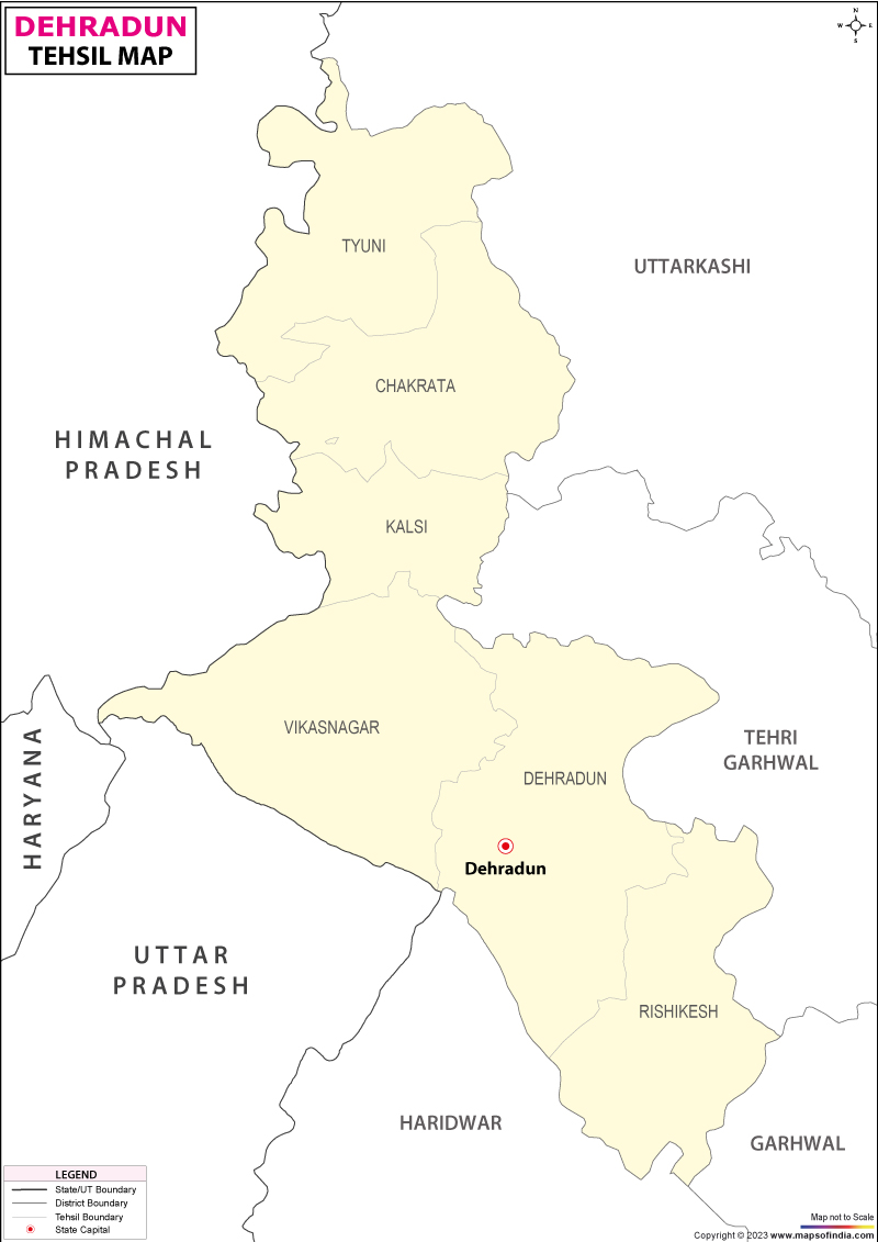  Tehsil Map of Dehradun