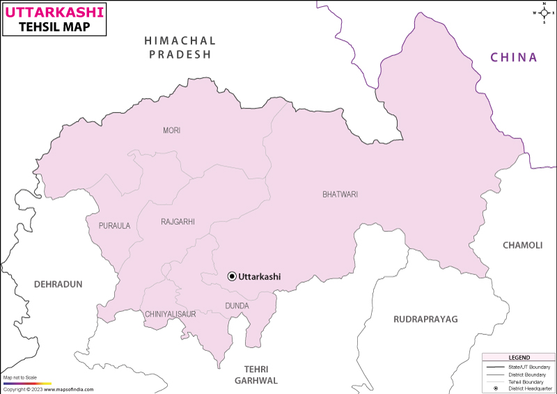  Tehsil Map of Uttarkashi