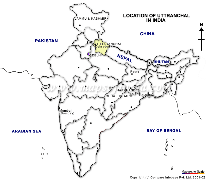 Uttaranchal Location Map