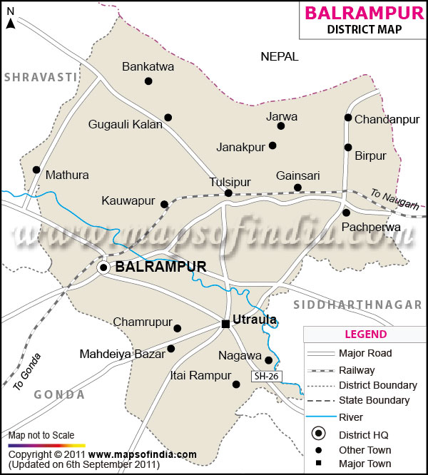 Balrampur District Map 