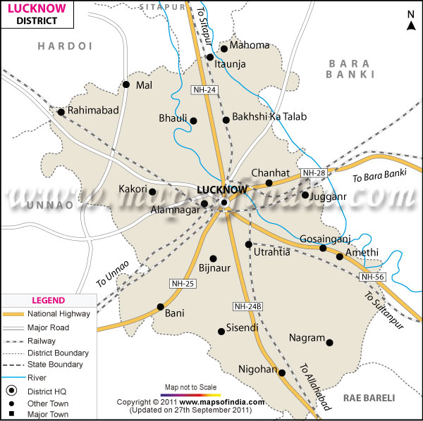 get the detailed district map district map of lucknow click here for ...
