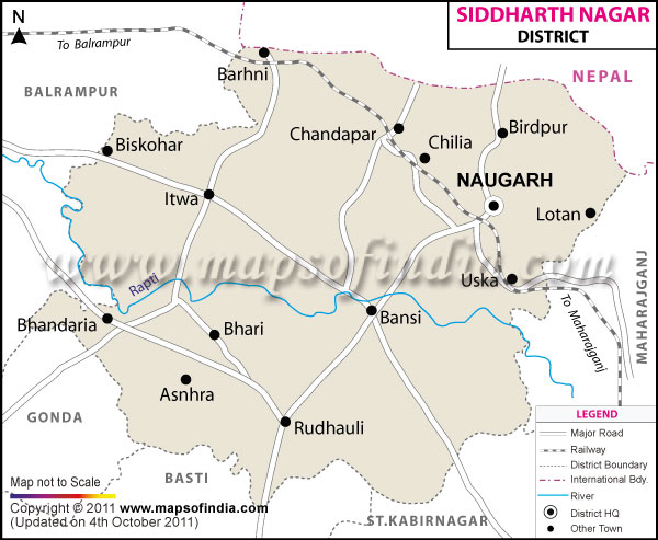 District Map of Siddharthnagar