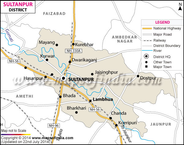 UPTET LATEST NEWS: District Map of Sultanpur