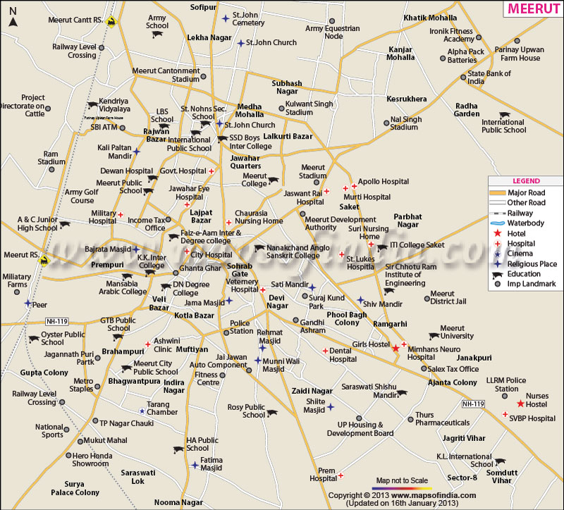 Meerut India Map