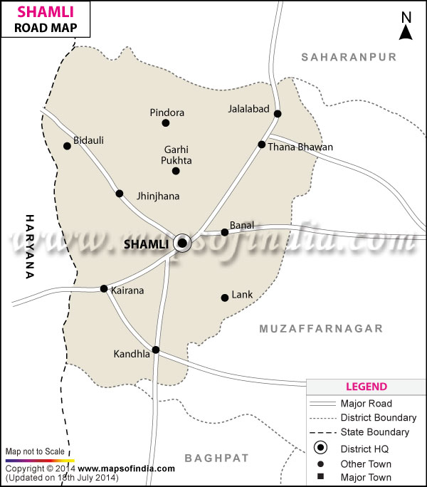 Road Map of Shamli