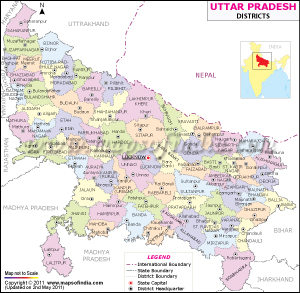 Uttar Pradesh Districts Map