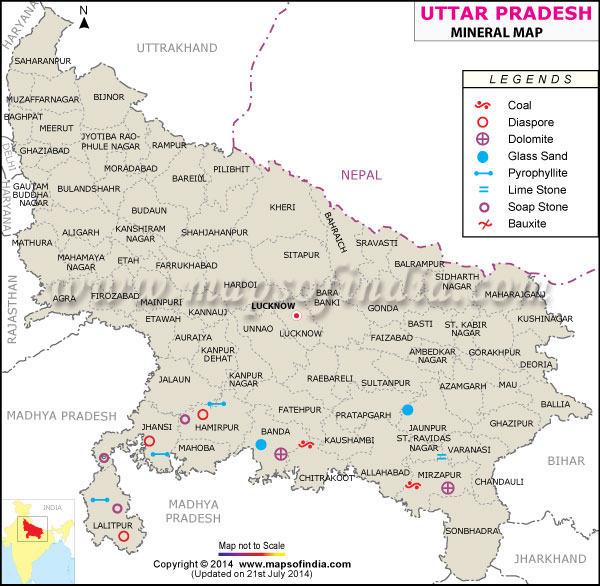 Mineral Map of Uttar Pradesh