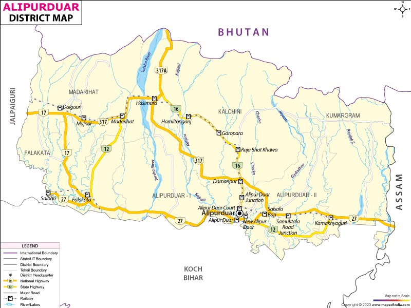 District Map of Alipurduar