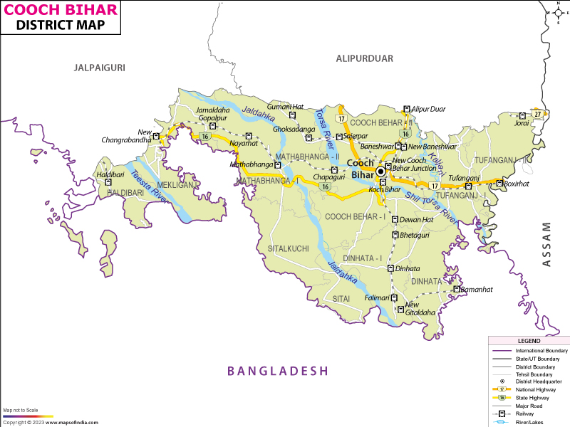 District Map of Cooch Behar
