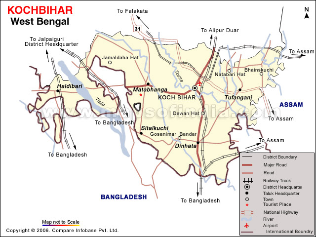 Koch Bihar District Map