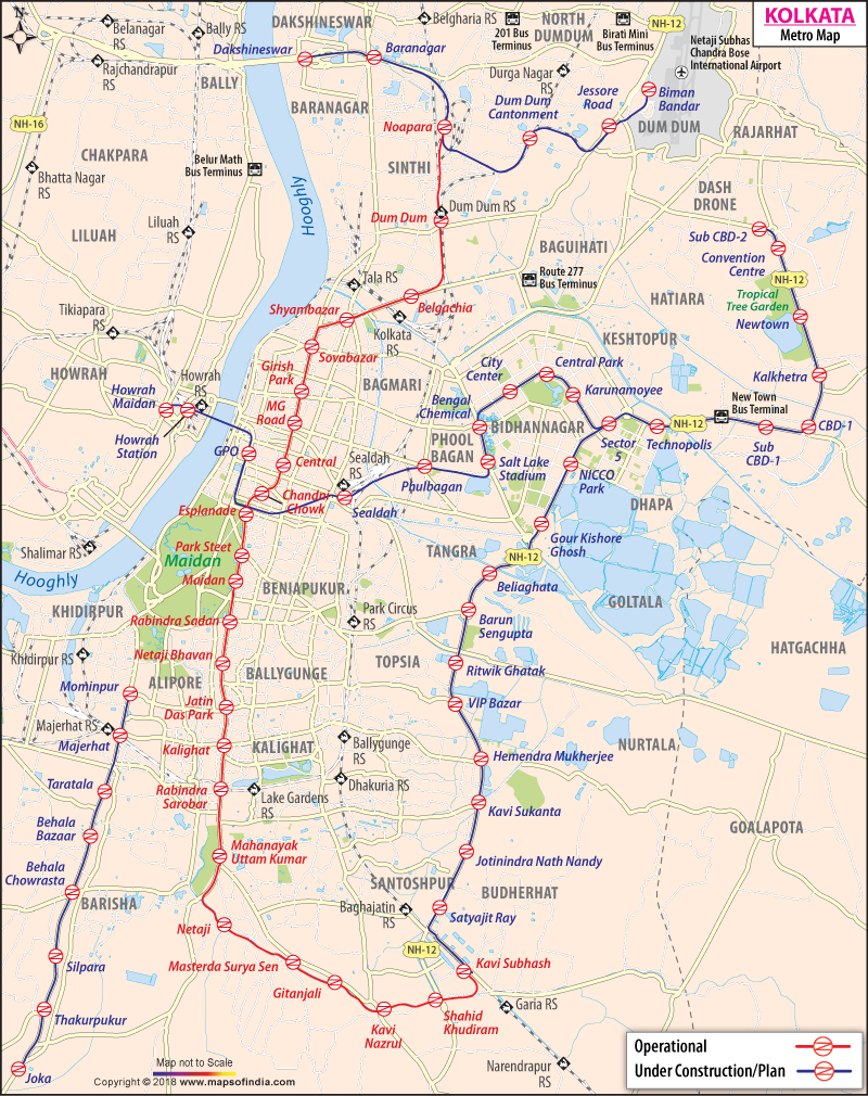 Metro Map of Kolkata
