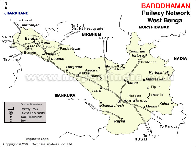 Barddhaman Rail Network Map