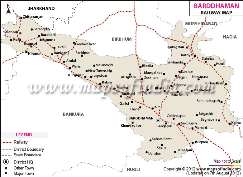 Railway Map of Barddhaman