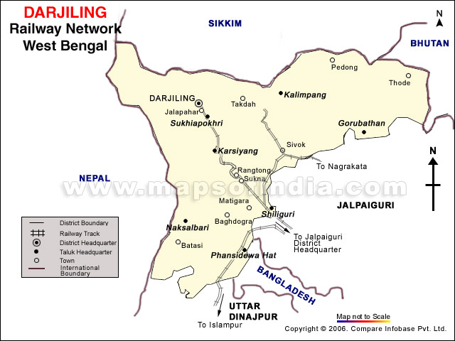 Darjiling Rail Network Map