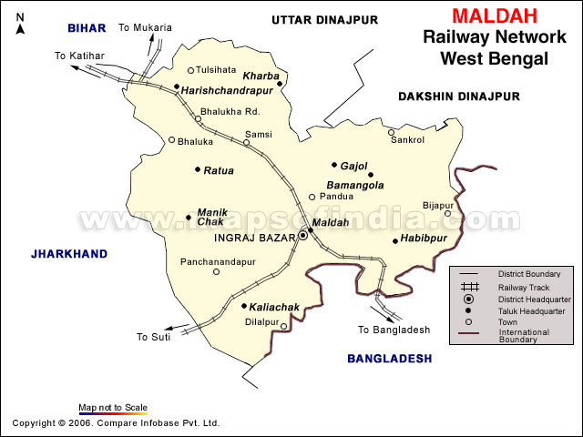 Maldah Rail Network Map