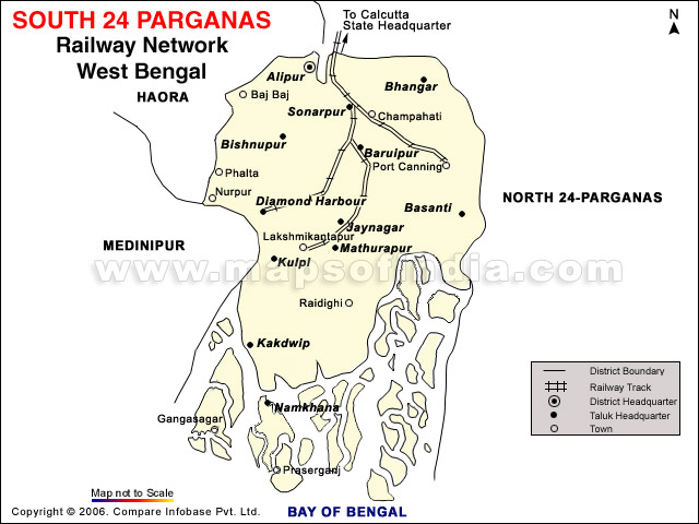South 24-Parganas Rail Network Map