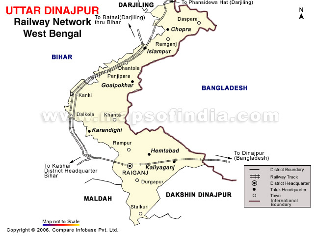 Uttar Dinajpur Rail Network Map