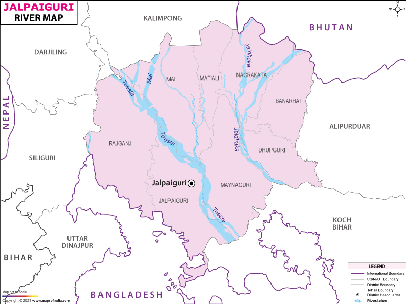 River Map of Jalpaiguri